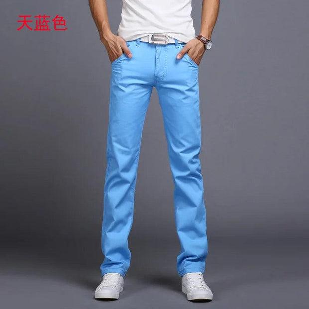 2024 Spring autumn New Casual Pants Men Cotton Slim Fit Chinos Fashion Trousers Male Brand Clothing 9 colors Plus Size 28-38 - Arts Fire RVA Store