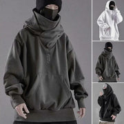Men Autumn and Winter Hoodie Solid Color Hooded Long Sleeves Hip Hop Warm Casual Fashion Trend Streetwear Male Hoodie Clothing - Arts Fire RVA Store